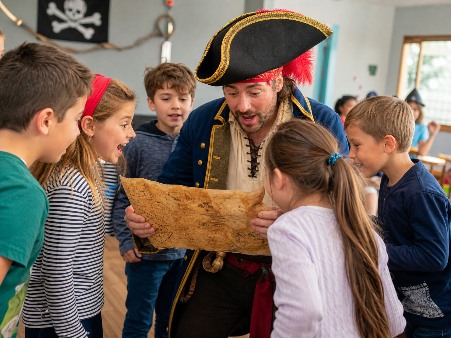 Pirate entertainer at a birthday party